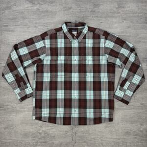 Patagonia Shirt Large L El Ray Brown Fishing Performance Outdoor Snap Seersucker